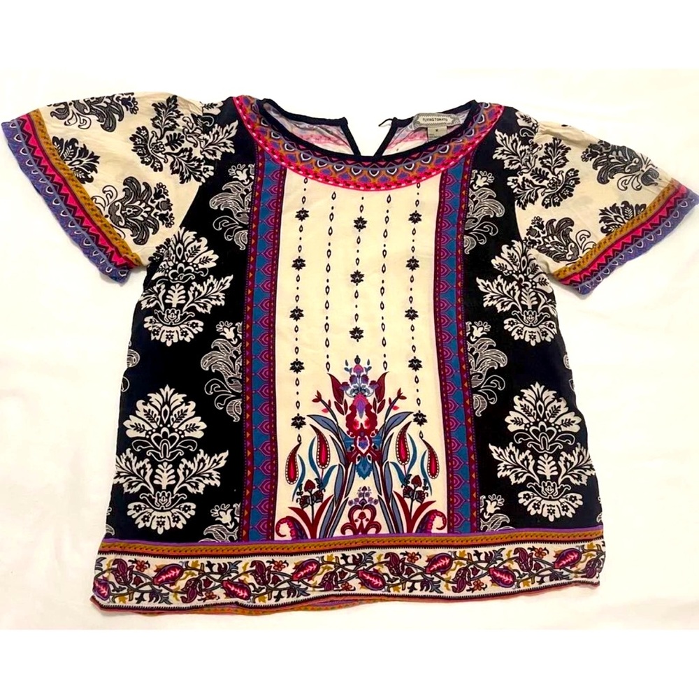 Flying Tomato Boho Hippie Blouse Shirt Top FAIR CONDITION DUE TO AN IMPERFECTION